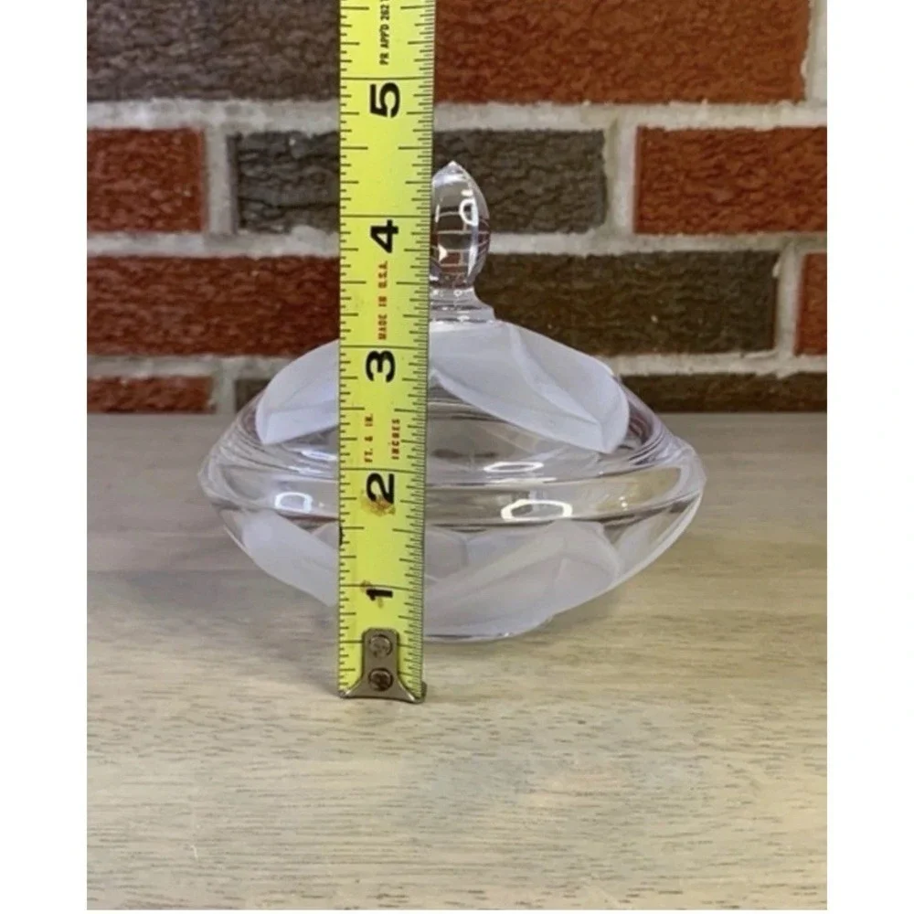 Vintage Cristal D'Arques *Clear & Frosted* Leaded Crystal Candy Dish With Lid